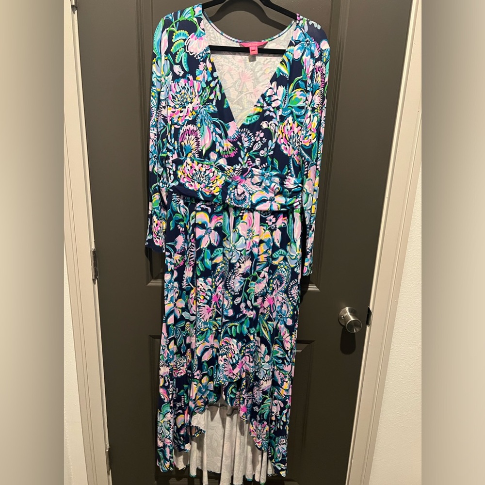 Lilly Pulitzer Moana 3/4 Sleeve Maxi Dress Size XL